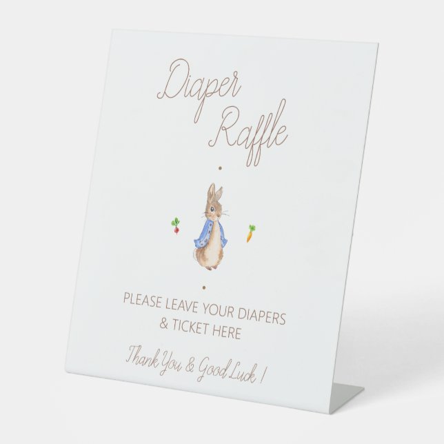 Peter the Rabbit Baby Shower Diaper Raffle Sign (Front)