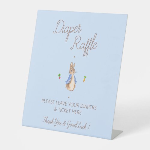 Peter the Rabbit Baby Shower Diaper Raffle Sign