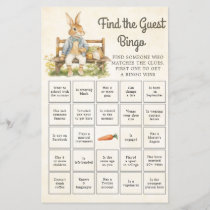 Peter The Rabbit  Baby Shower Find The Guest Bingo