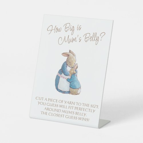 Peter the Rabbit Baby Shower Mummys Belly Game Pedestal Sign