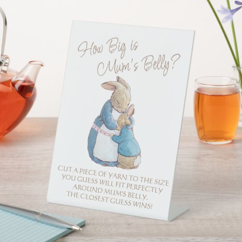 Peter the Rabbit Baby Shower Mummys Belly Game Pedestal Sign