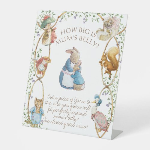 Peter the Rabbit Baby Shower Mummys Belly Game Pedestal Sign