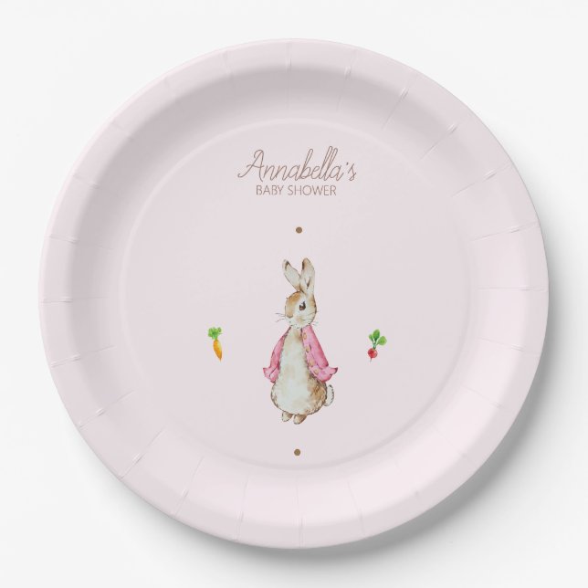 Peter the Rabbit Baby Shower Paper Plates (Front)