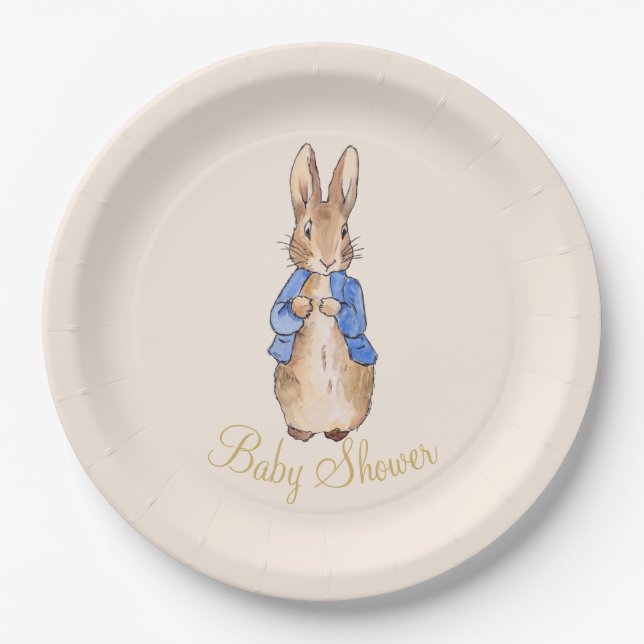 Peter the Rabbit Baby Shower Paper Plates (Front)
