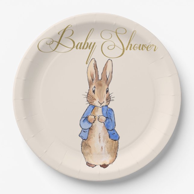 Peter the Rabbit Baby Shower Paper Plates (Front)