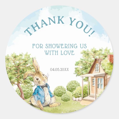 Peter The Rabbit Baby Shower Thank You Favor Classic Round Sticker