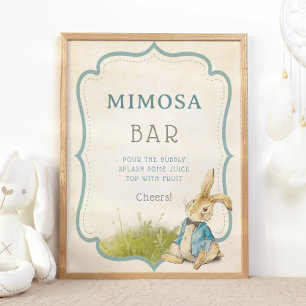 Peter The Rabbit Baby Shower Vintage Mimosa Bar Poster