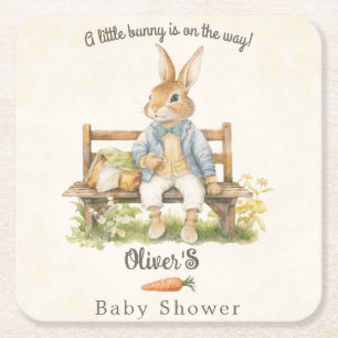 Peter The Rabbit - Baby Shower - Vintage Square Paper Coaster