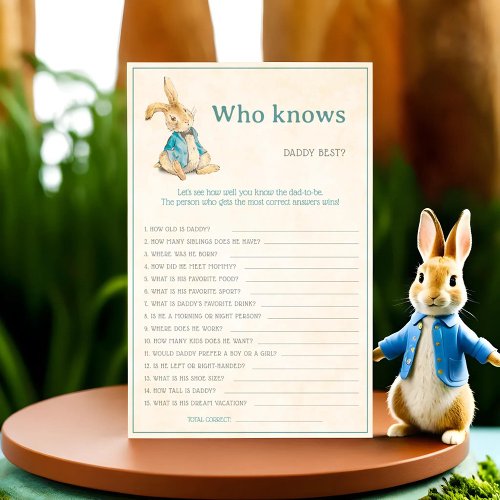 Peter The Rabbit Baby Shower Who Knows Daddy Game