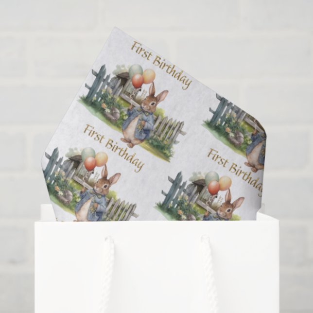 Peter the rabbit balloons First Birthday Tissue Paper (Gift Bag)