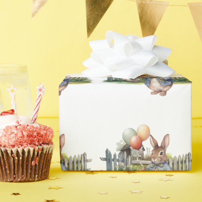Peter the rabbit balloons  wrapping paper (Birthday Party)