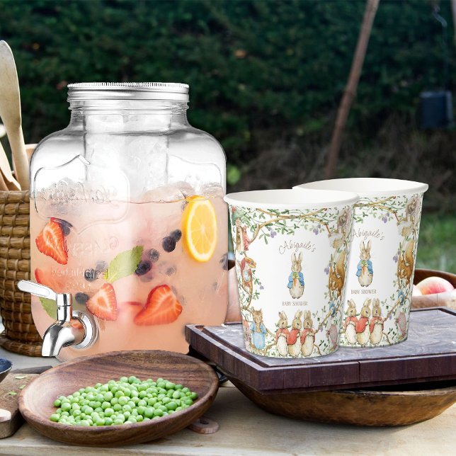 Peter the Rabbit Beatrix Woodland Baby Shower Paper Cups (Creator Uploaded)