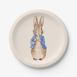Peter the Rabbit Beige background   Paper Plates
