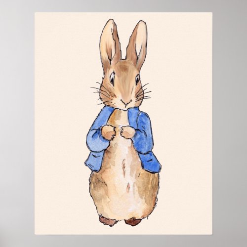 Peter the Rabbit Beige background  Poster
