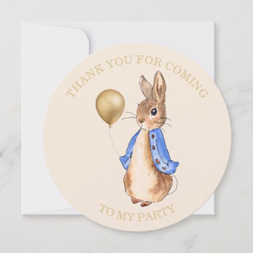 Peter the Rabbit Beige Background  Thank You Card