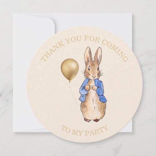 Peter the Rabbit Beige Background  Thank You Card