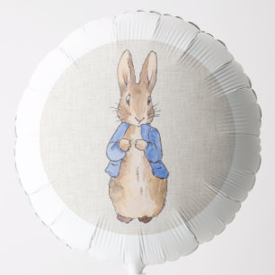 Peter the Rabbit Beige Linen Background Balloon