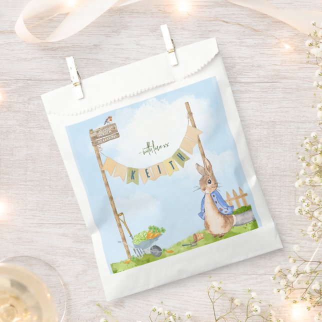 Peter the Rabbit Birthday Garden Party  Favor Bag (Clipped)