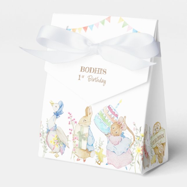 Peter the Rabbit Birthday Parade Favor Boxes (Front Side)