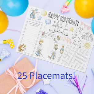 Peter the Rabbit Birthday Placemat Activity Page