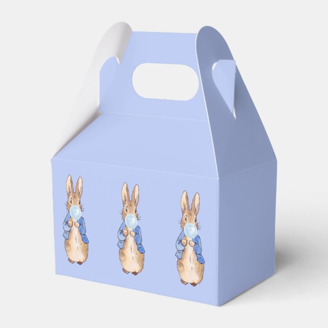 Peter the Rabbit Blowing Blue Bubble gum   Favor Boxes (Front Side)
