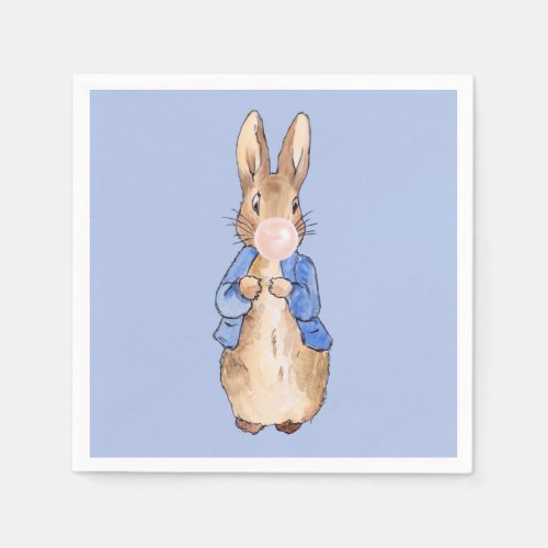 Peter the Rabbit Blowing Pink Bubble gum  Napkins