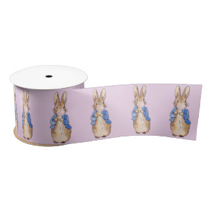 Peter the Rabbit Blowing Pink Bubble gum Satin Ribbon