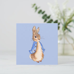 Peter the rabbit blue background thank you card