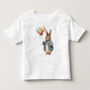 Peter the rabbit blue jacket with balloons toddler t-shirt
