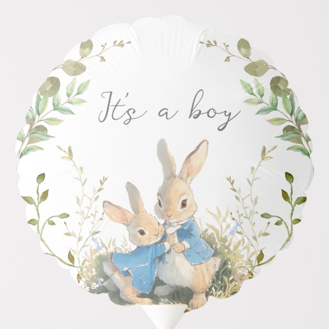 Peter the Rabbit Botanical It's a boy Balloon (Front)