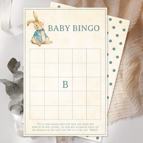 Peter The Rabbit Boy Baby Shower Bingo Fun Game