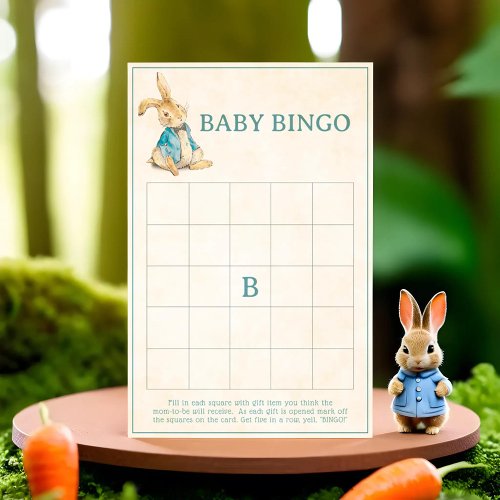 Peter The Rabbit Boy Baby Shower Bingo Fun Game