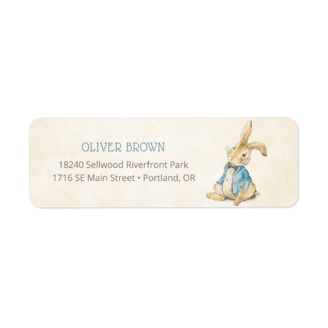 Peter The Rabbit Boy Vintage Baby Shower  Label (Front)