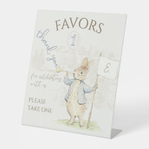 Peter the Rabbit Bunny 1st Birthday Favors Sign
