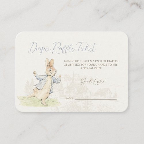 Peter the Rabbit Bunny Baby Shower Diaper Raffle Enclosure Card