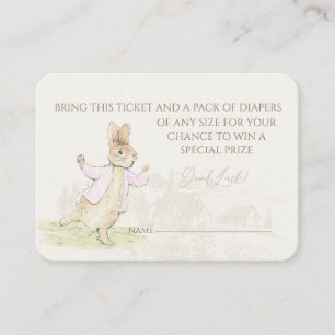 Peter the Rabbit Bunny Baby Shower Diaper Raffle Enclosure Card