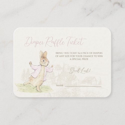 Peter the Rabbit Bunny Baby Shower Diaper Raffle Enclosure Card