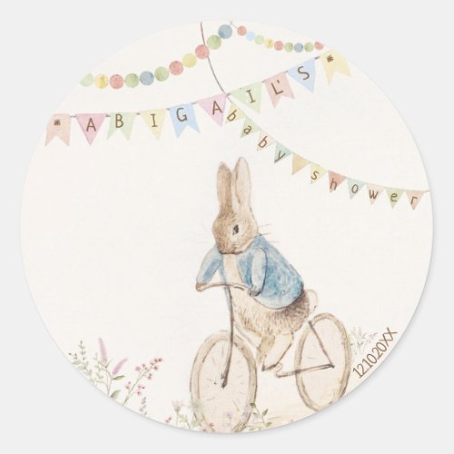 Peter the Rabbit Bunny Gender Neutral Baby Shower Classic Round Sticker