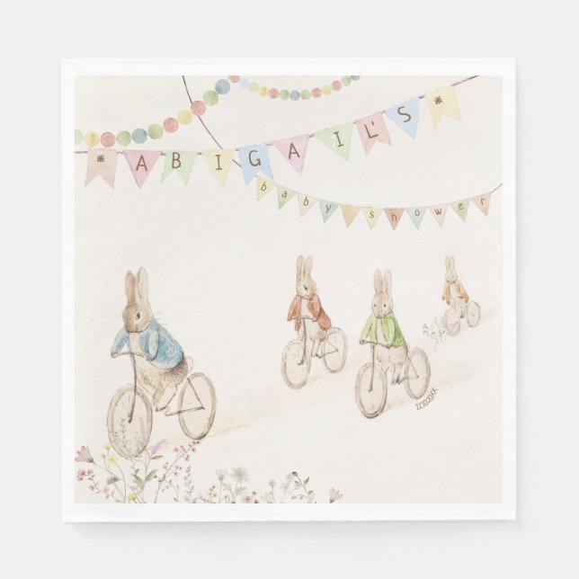 Peter the Rabbit Bunny Gender Neutral Baby Shower Napkins (Front)