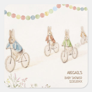 Peter the Rabbit Bunny Gender Neutral Baby Shower Square Sticker