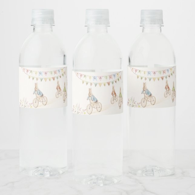 Peter the Rabbit Bunny Gender Neutral Baby Shower Water Bottle Label (Bottles)