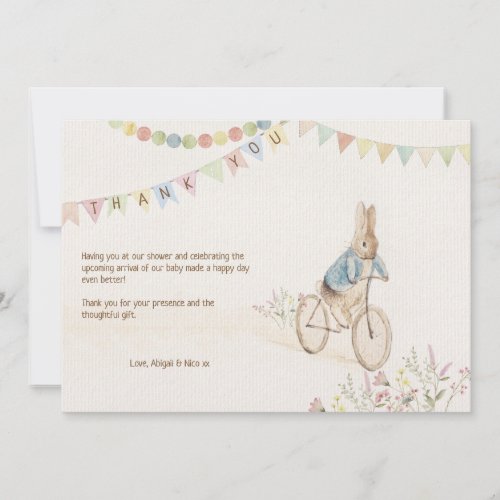 Peter the Rabbit Bunny Gender Neutral Books Baby  Thank You Card