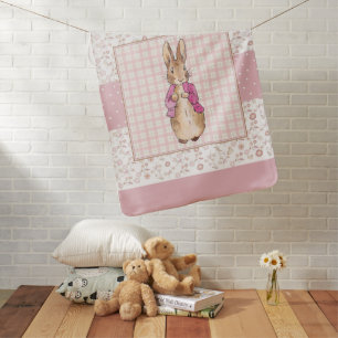 Peter the Rabbit Check & Floral pattern Baby Blanket