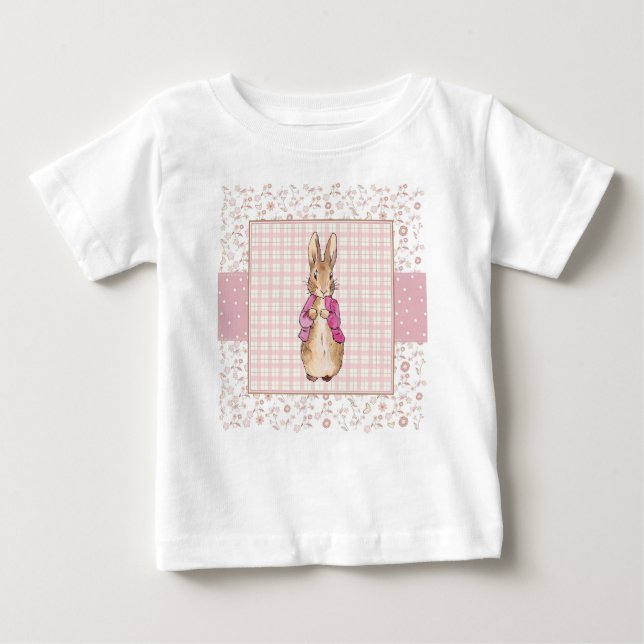 Peter the Rabbit Check & Floral pattern Baby T-Shirt (Front)