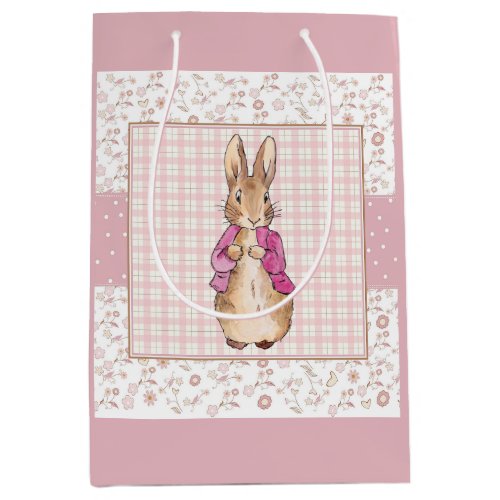 Peter the Rabbit Check  Floral pattern Medium Gift Bag