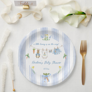 Peter the Rabbit Clothesline Baby Shower Paper Plates