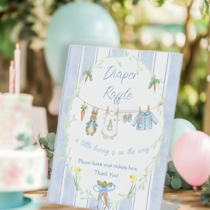 Peter the Rabbit Clothesline Diaper Raffle Sign