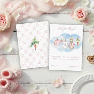 Peter the Rabbit Clothesline Shower Diaper Raffle Enclosure Card