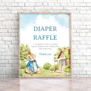 Peter The Rabbit Diaper Raffle Baby Shower Game Poster