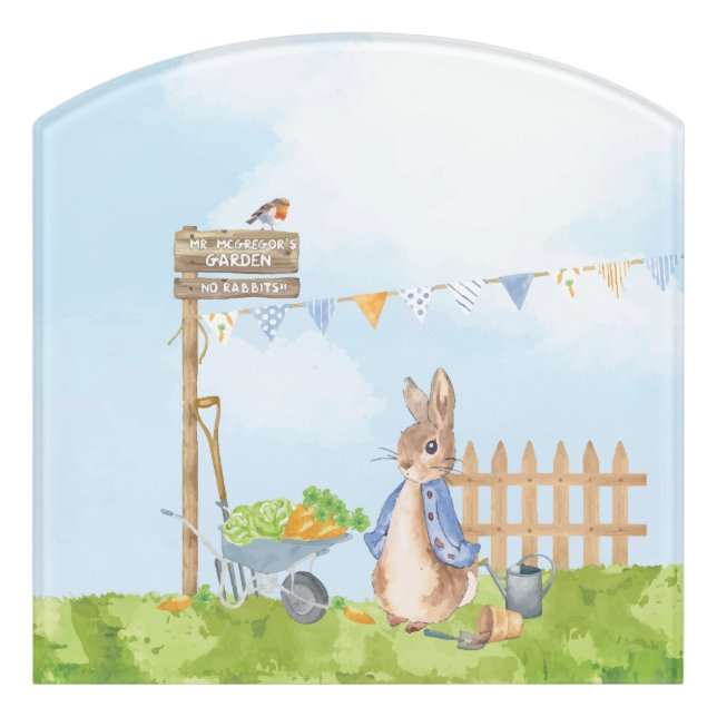 Peter the Rabbit Door Sign (Contour Front)